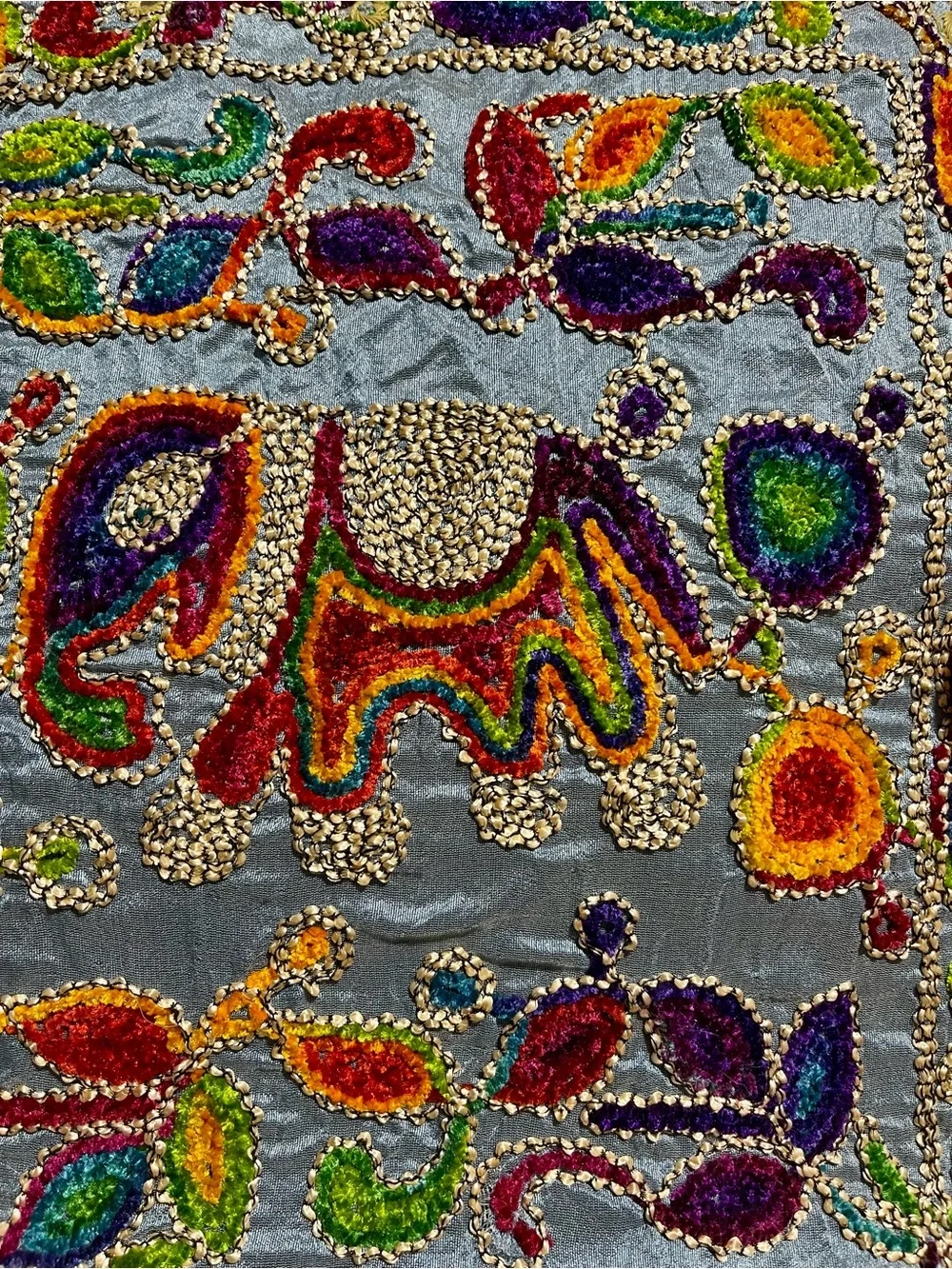 Boho Elephant Embroidered Tote Bag - Multicolor